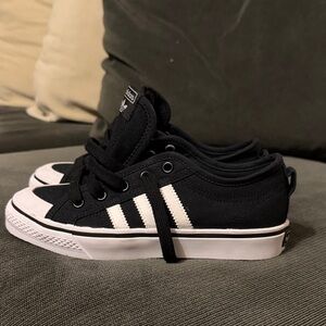 Adidas Kids Black and White Sneakers
